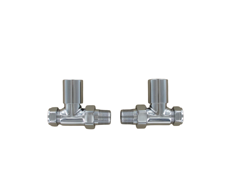 Securplumb Chrome Plated Straight Radiator Valve Pair 15mm