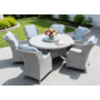 Pagoda Chambery Deluxe Grey Dining Set With Lazy Susan 6 Seat