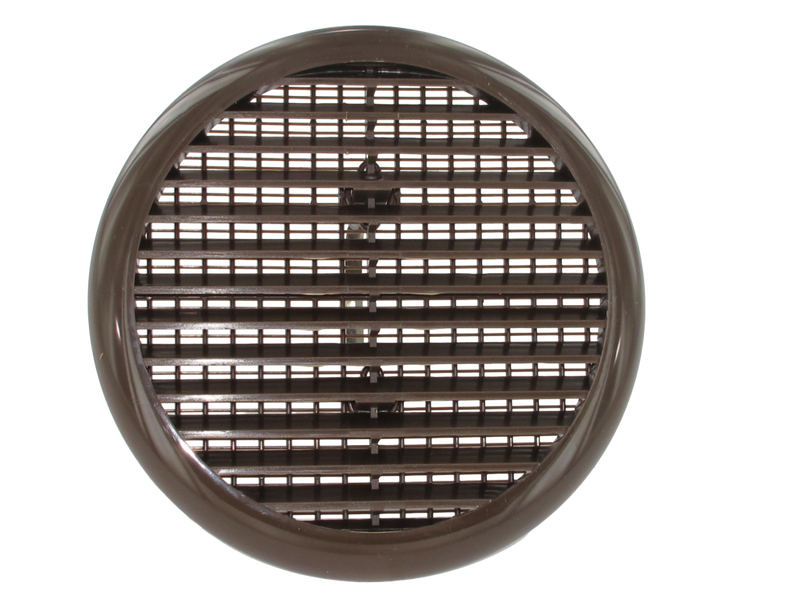 Securit Circular Louvered Vent 165mm Brown