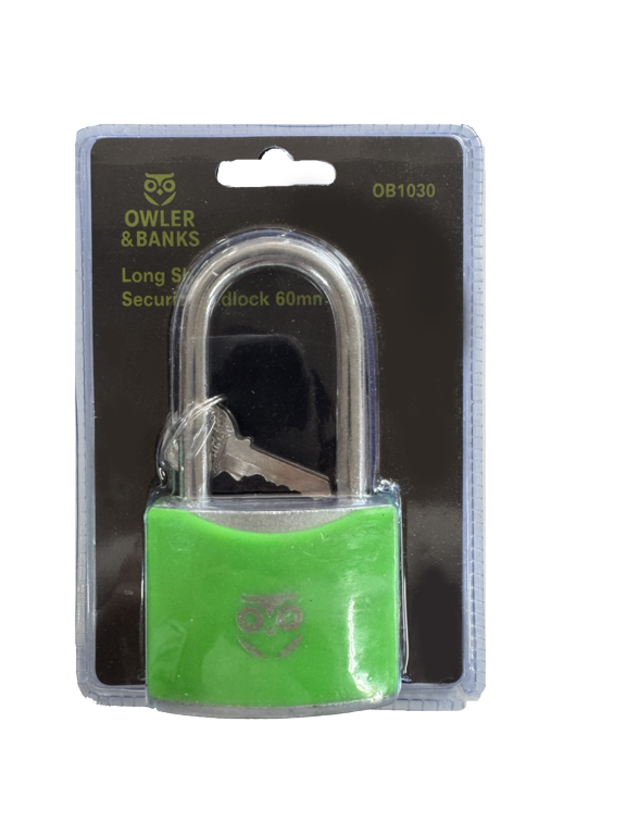 Owler & Banks Iron Padlock Long Shackle 60mm