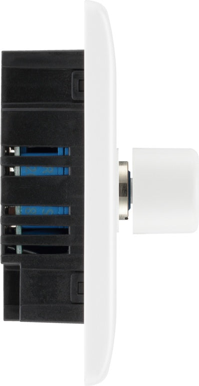 BG White Moulded Double 2 Way Dimmer Switch 200w