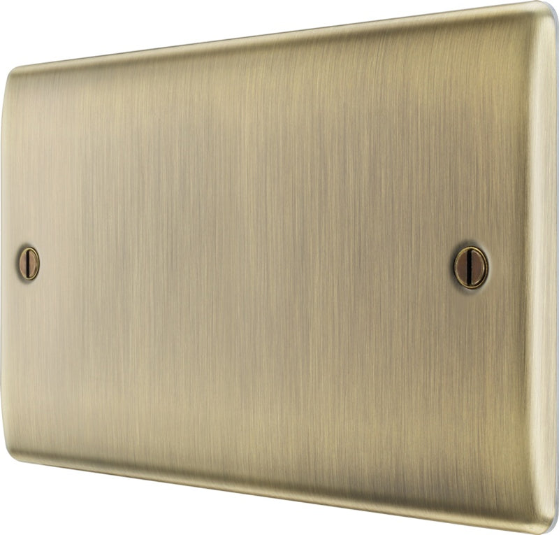 BG Antique Brass Double Blank Plate