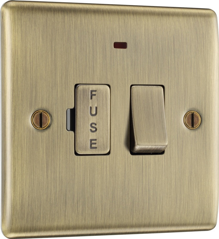 BG Antique Brass Switched Fused Connection Unit 13amp