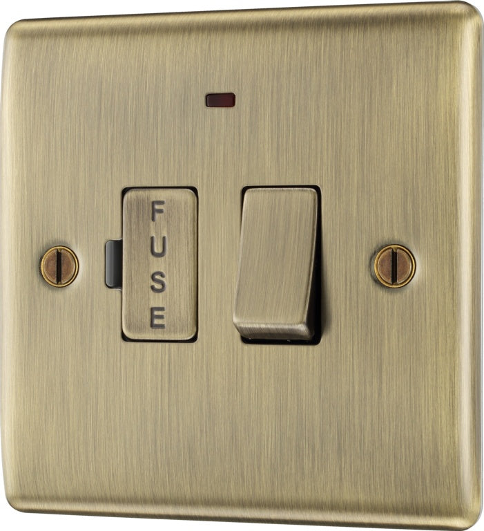 BG Antique Brass Switched Fused Connection Unit 13amp