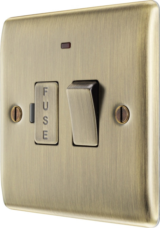 BG Antique Brass Switched Fused Connection Unit 13amp