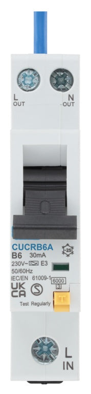 BG Compact RCBO Type 1 B Curve 6a