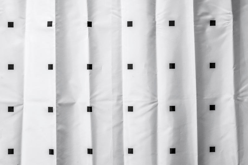 Croydex Shower Curtain 1800mm White, Black Squares & Dots