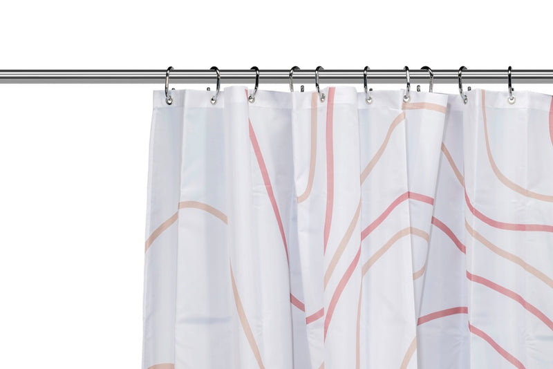 Croydex Shower Curtain 1800mm Pink Swirl