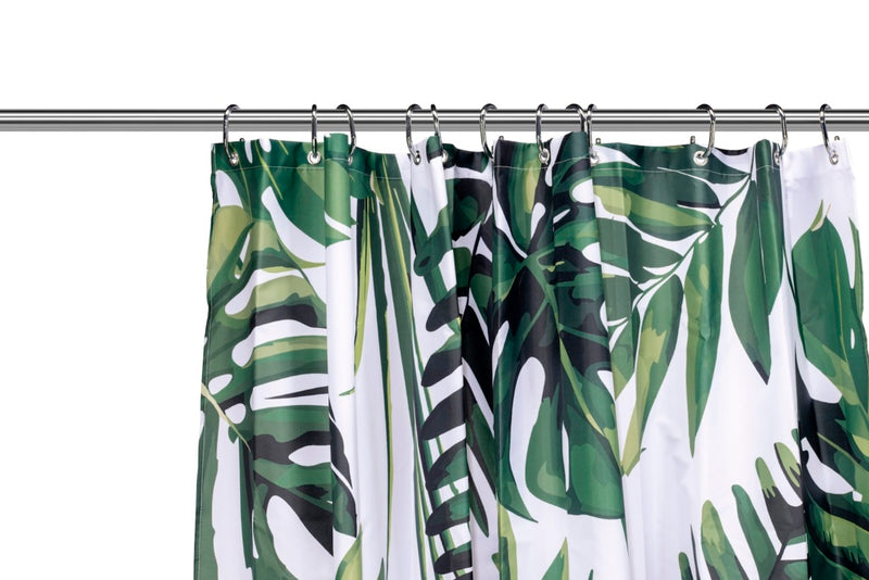 Croydex Shower Curtain 1800mm Green Botanical
