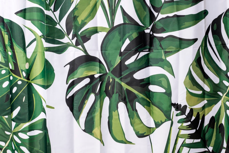 Croydex Shower Curtain 1800mm Green Botanical