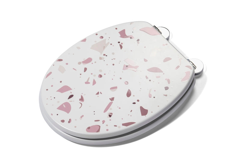 Croydex Toilet Seat Terrazzo Flexi Fix Pink