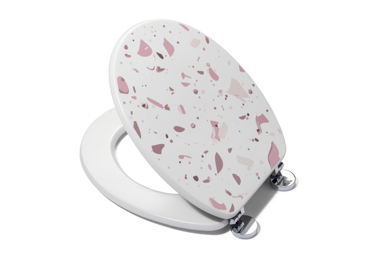 Croydex Toilet Seat Terrazzo Flexi Fix Pink