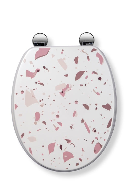 Croydex Toilet Seat Terrazzo Flexi Fix Pink