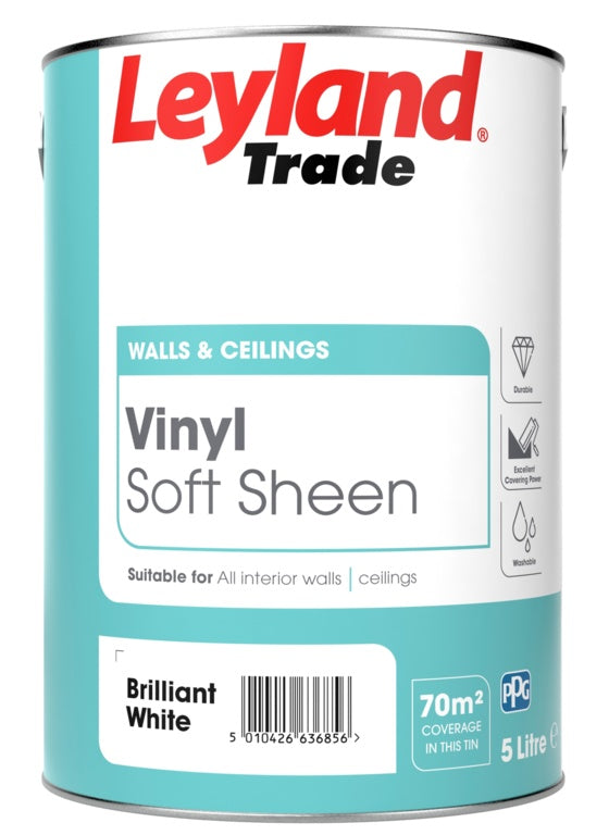 Leyland Trade Vinyl Soft Sheen 5L Brilliant White