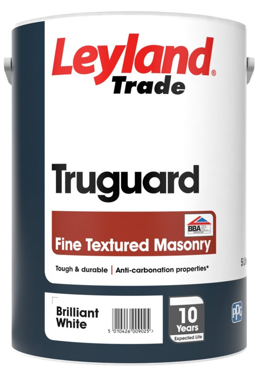 Leyland Trade Truguard Fine Texture Masonry Paint 5L Brilliant White