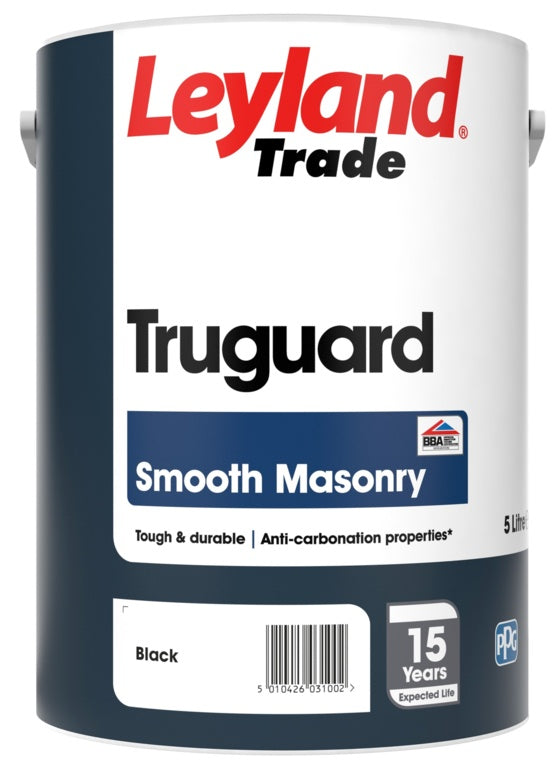 Leyland Trade Truguard Smooth Masonry Paint 5L Black