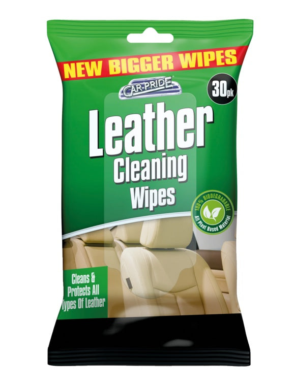 Car Pride Leather Cleaning Wipes Pack 30