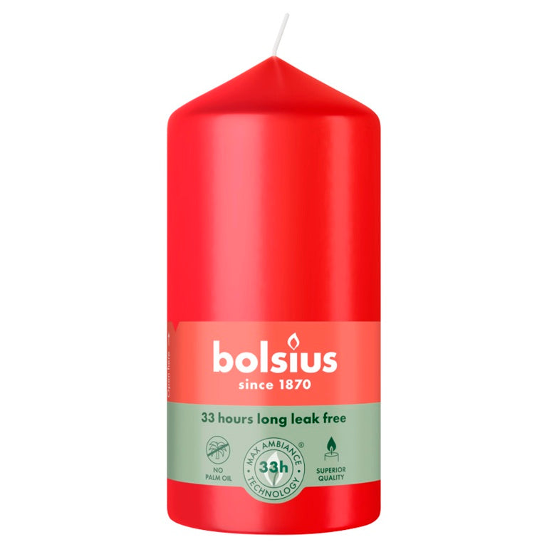 Bolsius Pillar Candle Red 12cm