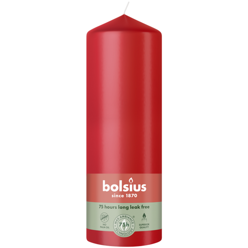 Bolsius Pillar Candle Red 20cm
