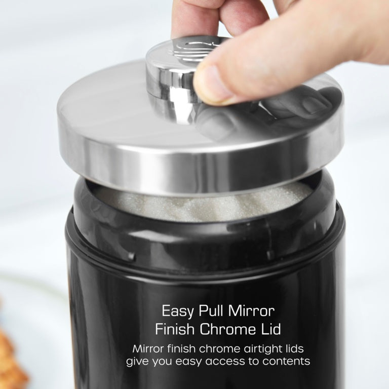 Swan Townhouse Canisters Set Of 3 Black 1.6L