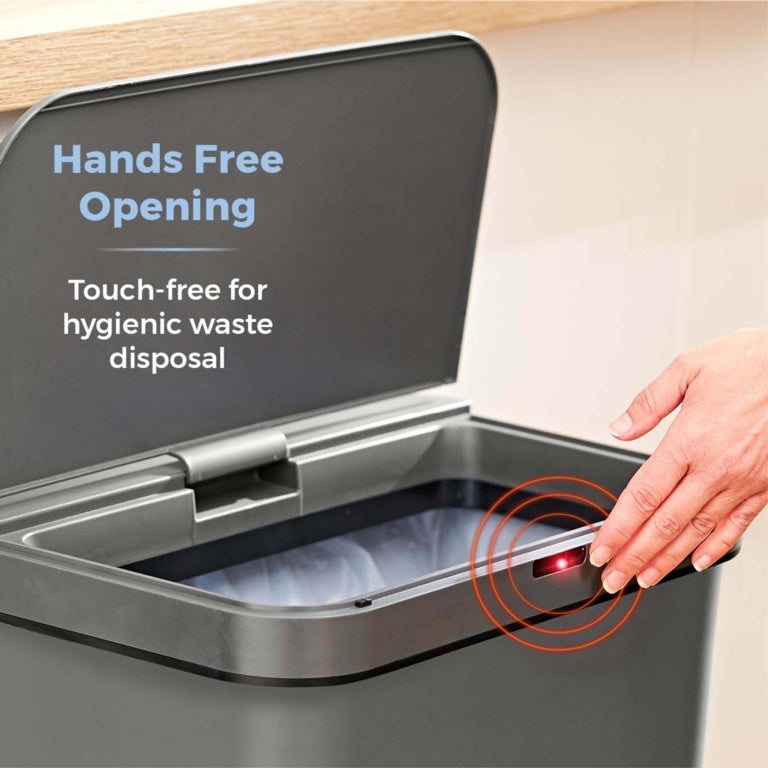 Tower 50L Rectangular Sensor Bin Grey