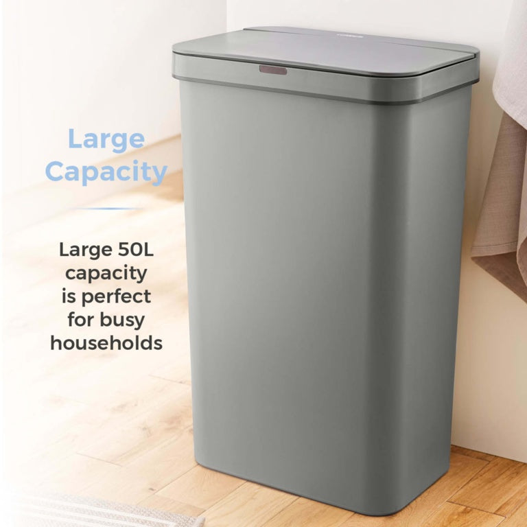 Tower 50L Rectangular Sensor Bin Grey