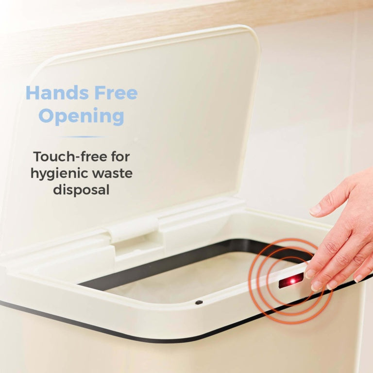 Tower 50L Rectangular Sensor Bin Cream