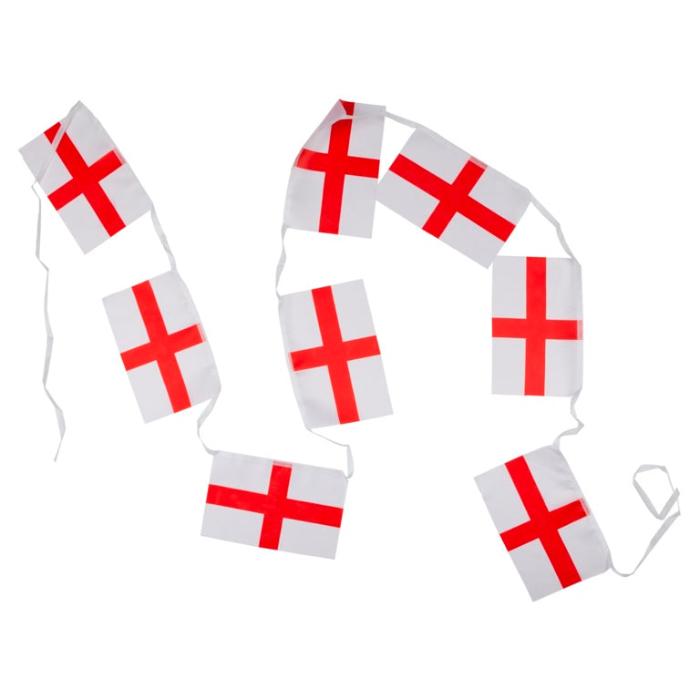 Pms England Rayon Bunting 12ft with 8 Flags