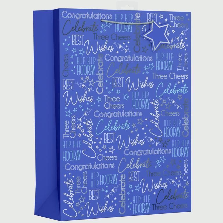 Giftmaker Blue Text Gift Bag X Large
