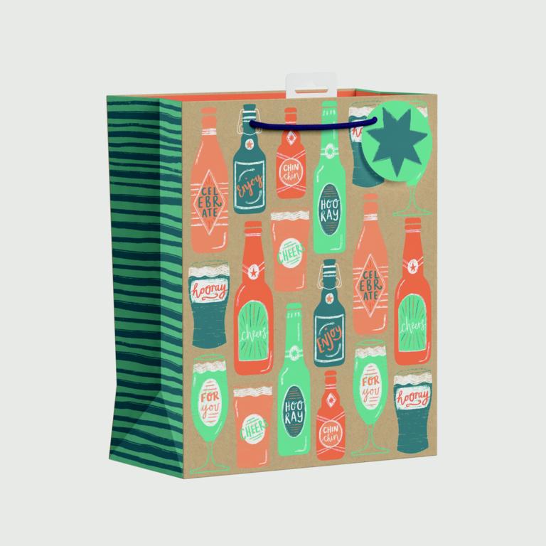 Giftmaker Beer Bottle Gift Bag Large