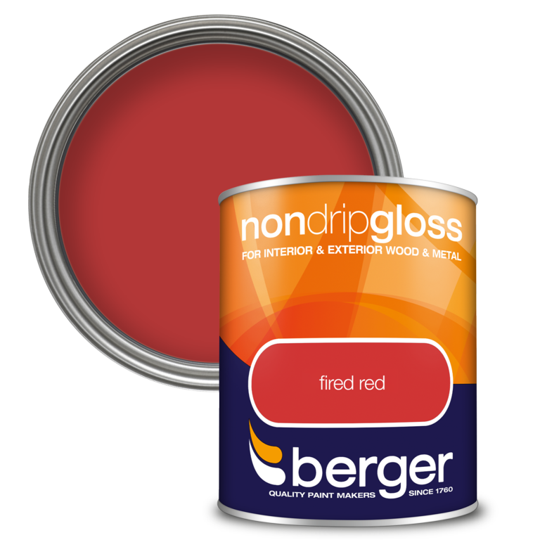 Berger Non Drip Gloss 750ml Fired Red