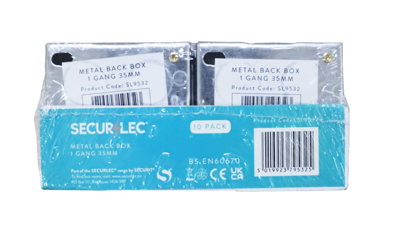 Securlec Metal Back Box 1 Gang 35mm