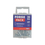 Forgefix Multi-Purpose Pozi Compatible Screw CSK ST ZP 4.0 x 40mm Forge Pack 20 ForgeFix - RockBottom Northampton
