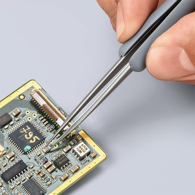 Draper Knipex 92 21 12 ESD Precision Tweezers with rubber handles ESD, 112mm Draper - Town Tools