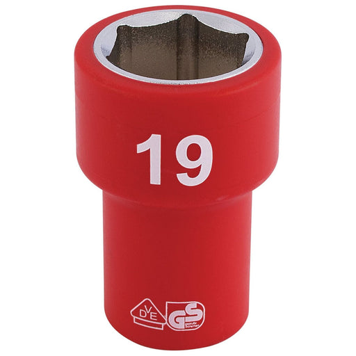 Draper Fully Insulated VDE Socket, 3/8" Sq. Dr., 19mm 31740 Draper - Town Tools 