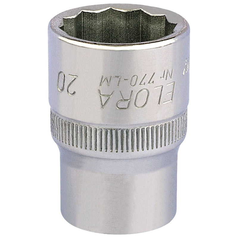 Draper Elora Bi-Hexagon Socket, 1/2" Sq. Dr., 20mm 24658 Draper - Town Tools 