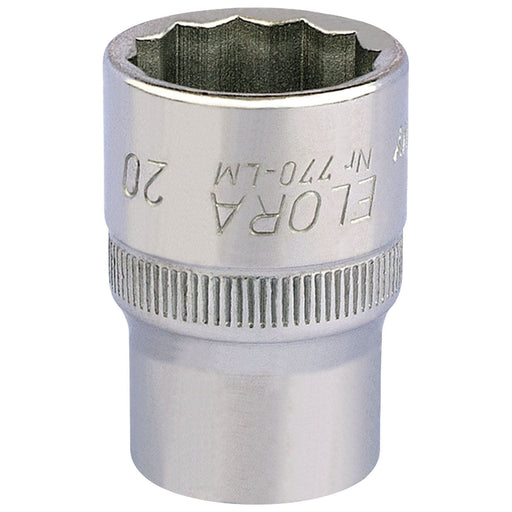 Draper Elora Bi-Hexagon Socket, 1/2" Sq. Dr., 20mm 24658 Draper - Town Tools 
