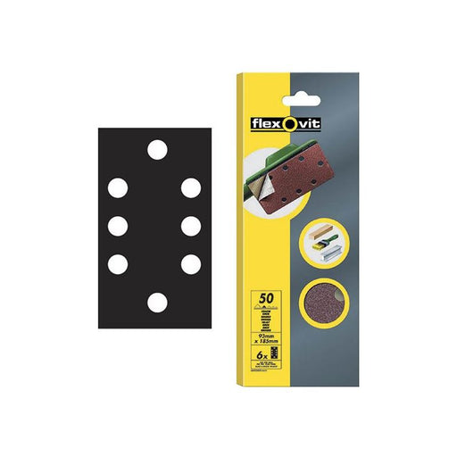 Flexovit 1/3 Sanding Sheets Quick-Release Fine 120 Grit (Pack 6) Flexovit - RockBottom Northampton