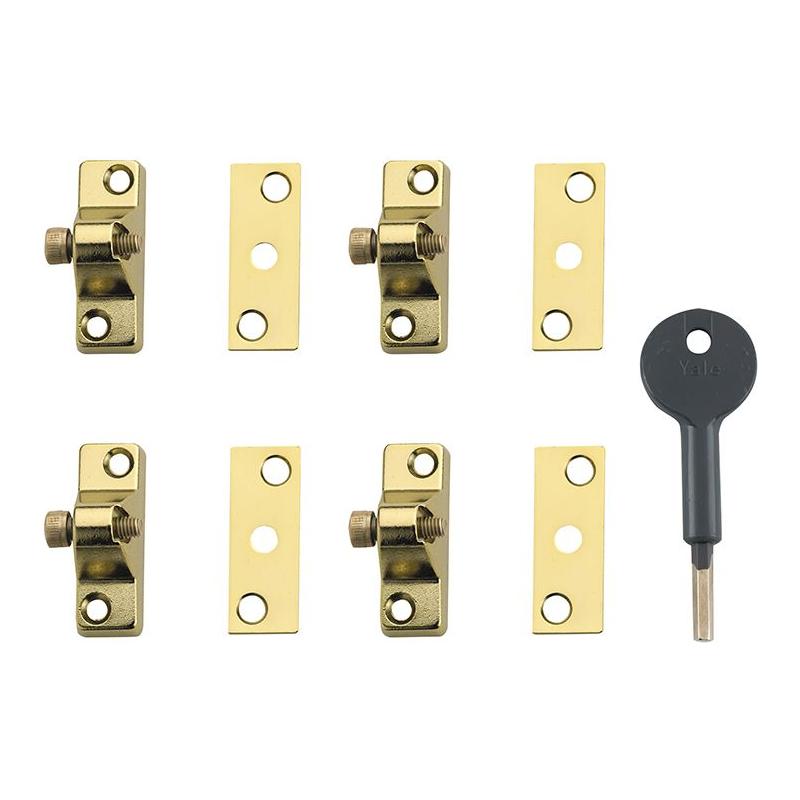 Yale Locks 8K118 Economy Window Lock Electro Brass Finish Pack of 4 Visi Yale Locks - RockBottom Northampton