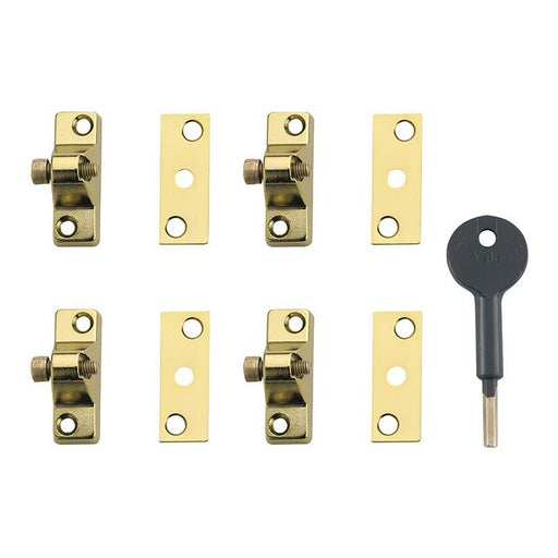 Yale Locks 8K118 Economy Window Lock Electro Brass Finish Pack of 4 Visi Yale Locks - RockBottom Northampton