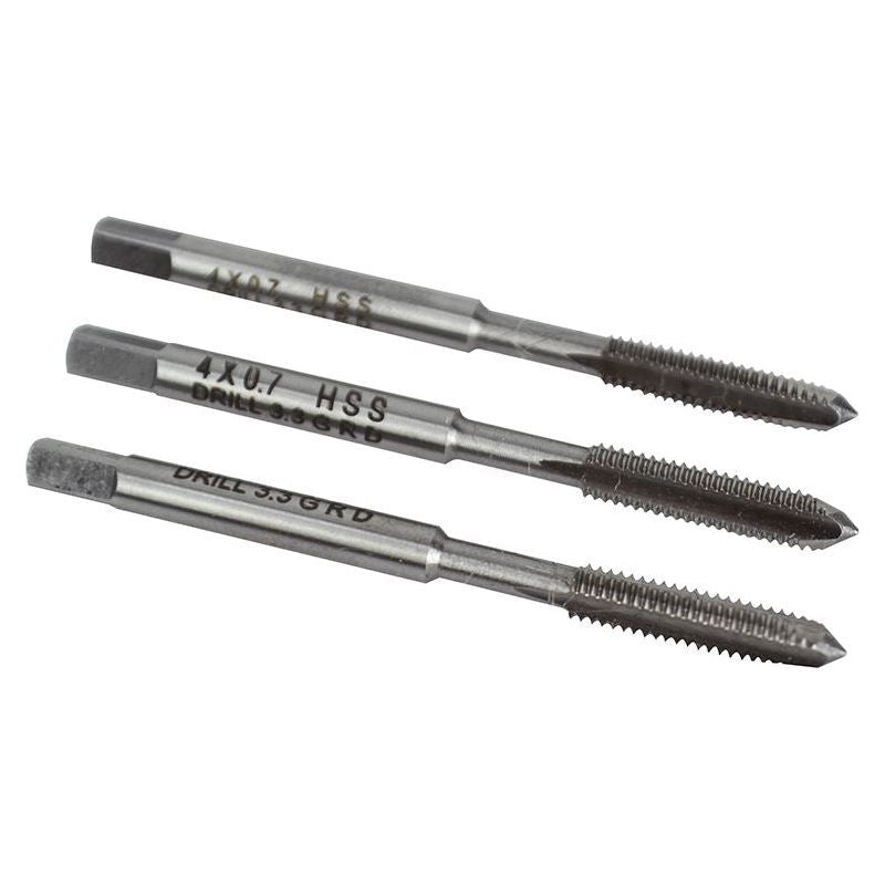Faithfull HSS Straight Flute Tap Set M4 x 0.7, 3 Piece Faithfull - RockBottom Northampton