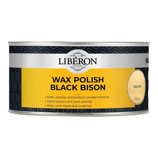 Liberon Black Bison Wax Paste Neutral 500ml Liberon - RockBottom Northampton