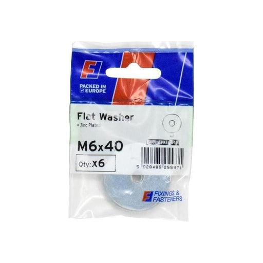 Forgefix Flat Washers ZP M6 x 40mm ForgePack 6 ForgeFix - RockBottom Northampton
