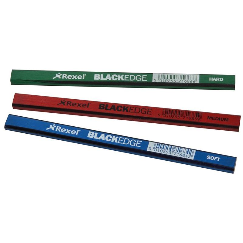 Blackedge Carpenter's Pencils - Assorted (Card 12) Blackedge - RockBottom Northampton