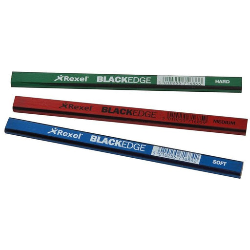 Blackedge Carpenter's Pencils - Assorted (Card 12) Blackedge - RockBottom Northampton