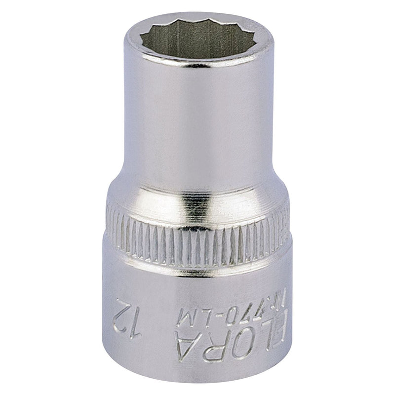 Draper Elora Bi-Hexagon Socket, 1/2" Sq. Dr., 12mm 24575 Draper - Town Tools 