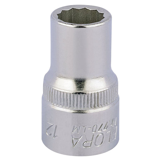 Draper Elora Bi-Hexagon Socket, 1/2" Sq. Dr., 12mm 24575 Draper - Town Tools 
