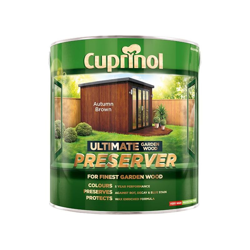 Cuprinol Ultimate Garden Wood Preserver Autumn Brown 4 litre Cuprinol - RockBottom Northampton