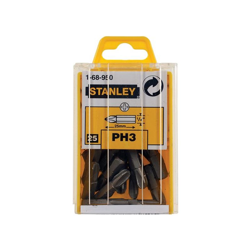 Stanley® Hand Tools Phillips Bits PH3 x 25mm (Box 25) STANLEY® Hand Tools - RockBottom Nothampton