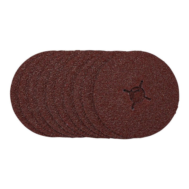 Draper Fibre Sanding Discs, 125mm, 24 Grit, (Pack of 10) 68618 Draper - Town Tools 
